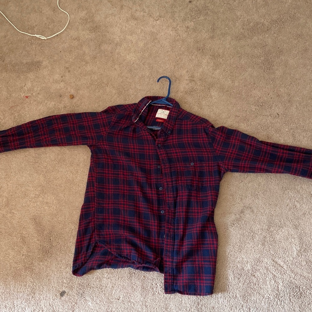 Red and blue flannel shirt